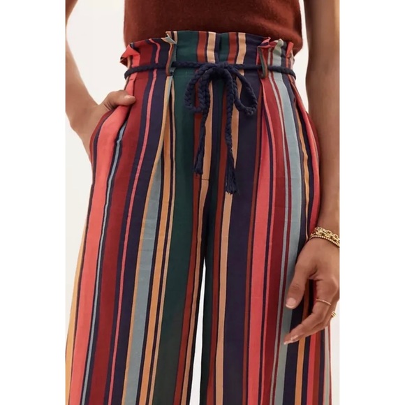 Anthropologie Farm Rio Striped Wide-Leg Pants - Picture 3 of 7